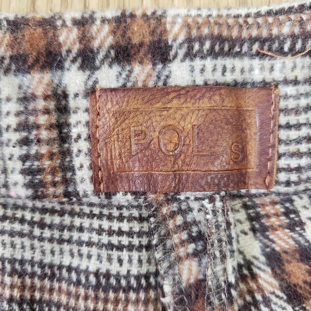 Plaid Wide-Leg Trousers in Brown and Cream - Picture 7 of 10